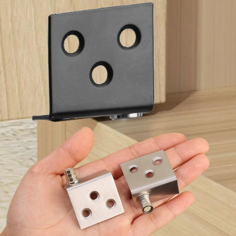 1/10set Stainless Steel Concealed Hinges Invisible Cabinet Door Pivot Corner Codes Adjustable Rustproof Heavy Duty Brackets
