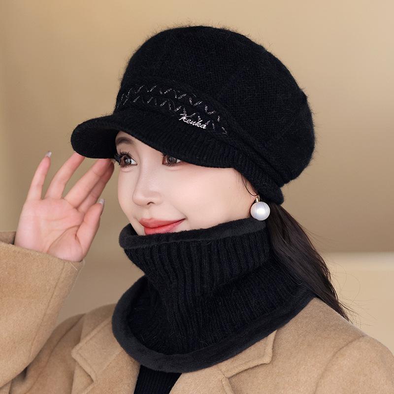 Nowa czapka polarowa Damska zimowa moda Wełniana czapka Pogrubiona Ciepła Ochrona uszu Zimna Kaczuszka Dzianinowa czapka
