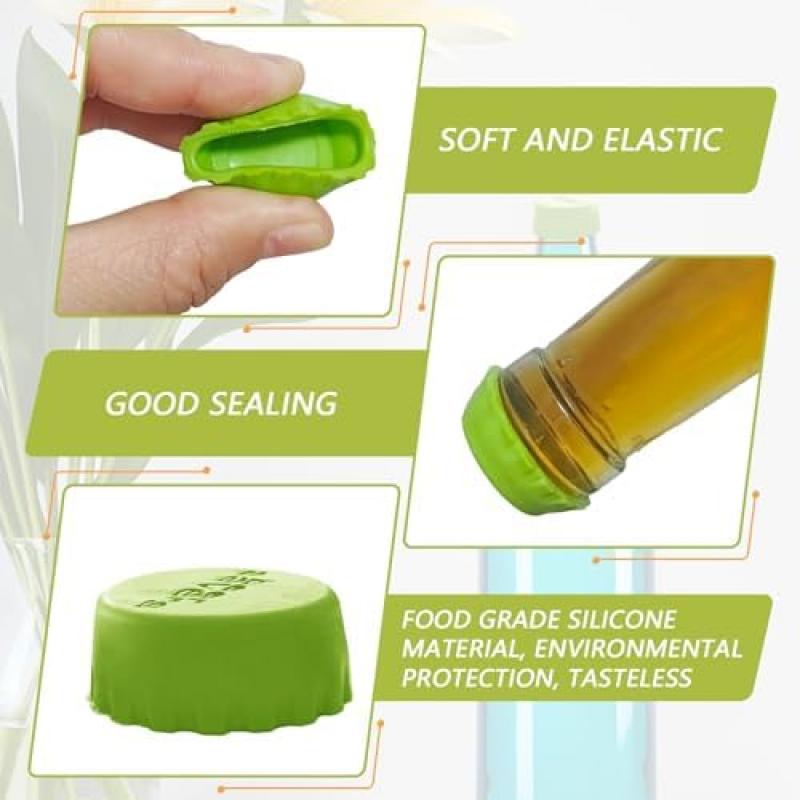 18-Pack Reusable Silicone Bottle Caps, High-Quality Silicone Beer Bottle Sealer Caps, Leak-Proof Seal for Beer Bottles