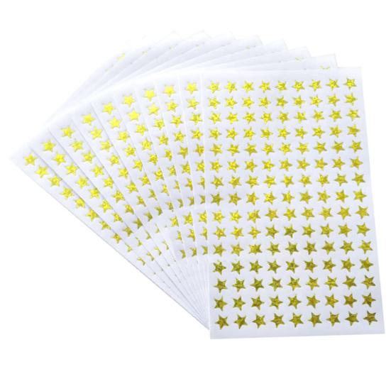 Holographic Star Stickers Self-Adhesive Mini Glitter Gold Star Stickers for Kids Reward Behavior Chart School Classroom Student Teacher Supplies