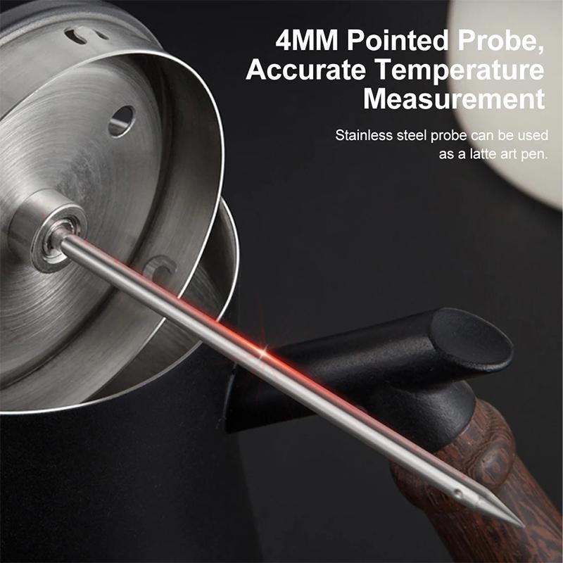 Milk Frothing Thermometer Stainless Steel Temperature Monitor 0℃~100℃/32℉~212℉ For Coffee Milk Froth Chocolate Cappuccino Food