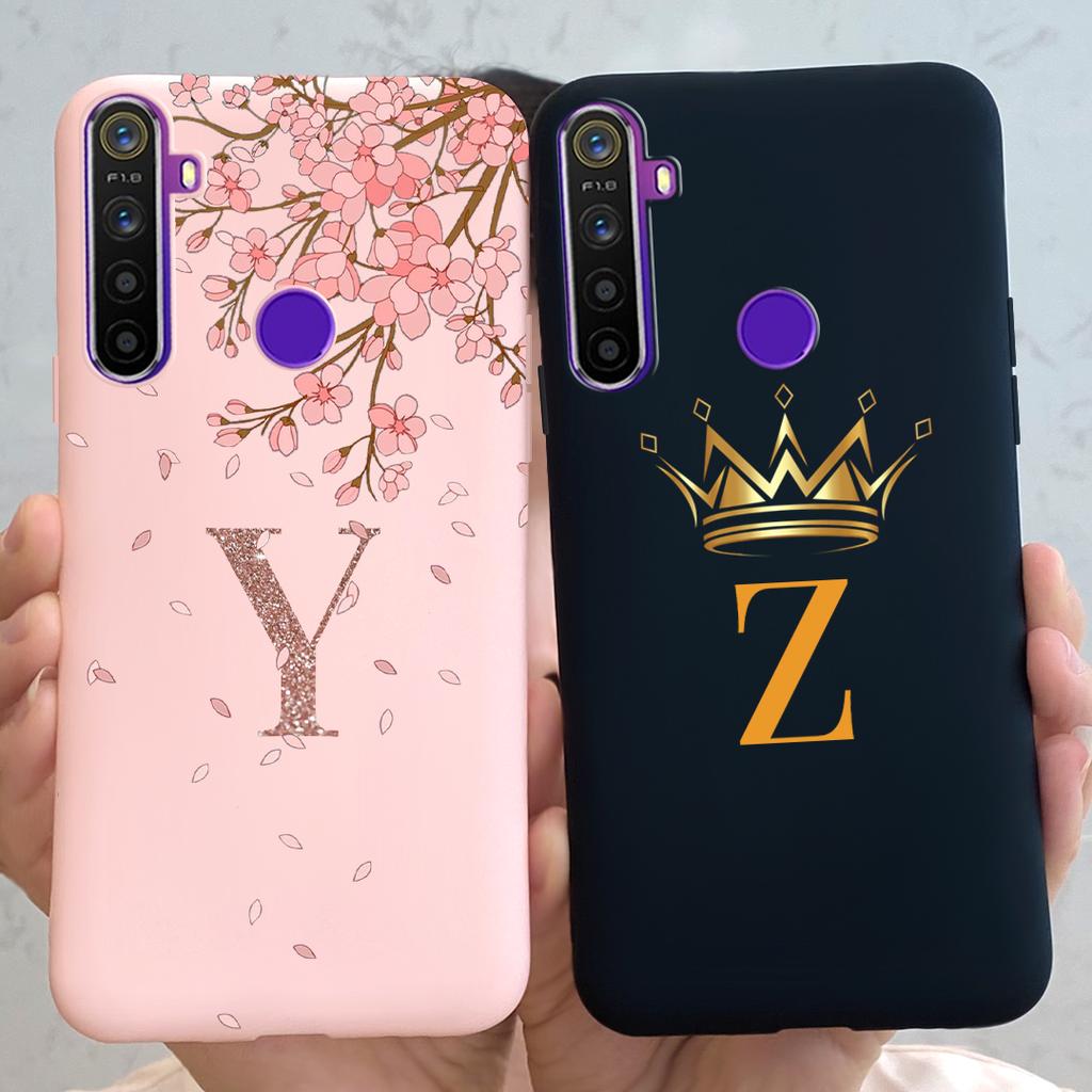 For Oppo Realme 5 5i 5s 5Pro 6i Case Cute Letter Silicone Soft Matte Bumper Back Cover For Realme 5 I 5s 5Pro Phone Case Funda