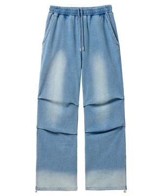 ALYSS Reverse Washed Parachute Denim Sweatpants [Light Blue]