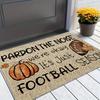 Autumn Pumpkin Rugby Football-Themed Doormat Non-Slip Flannel Mat for Home Kitchen Porch Soft Comfortable Easy To Clean Rugs
