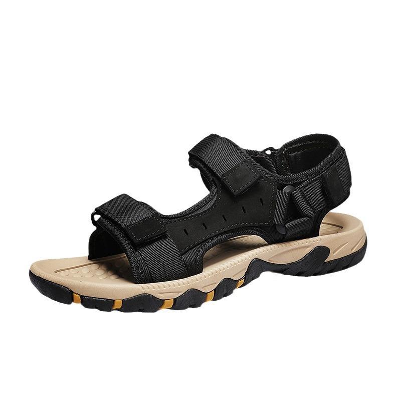 New summer special 47 large size men's sandals Velcro cowhide breathable casual wading beach shoes outdoor shoes