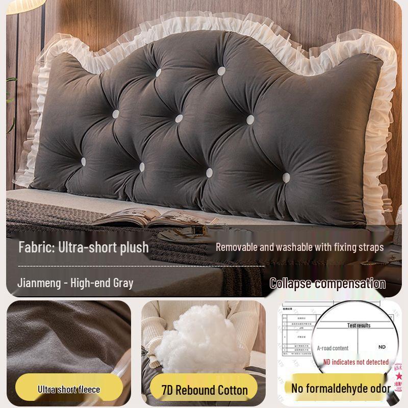 Princess Crown Removable & Washable Headboard Cushion – Large, Soft Upholstered Lumbar Pillow for Bedside & Tatami