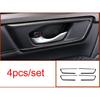 Dark Wood Grain Inner Door Handle Strip Cover Trim 4pcs For Honda CR-V 2017-2022