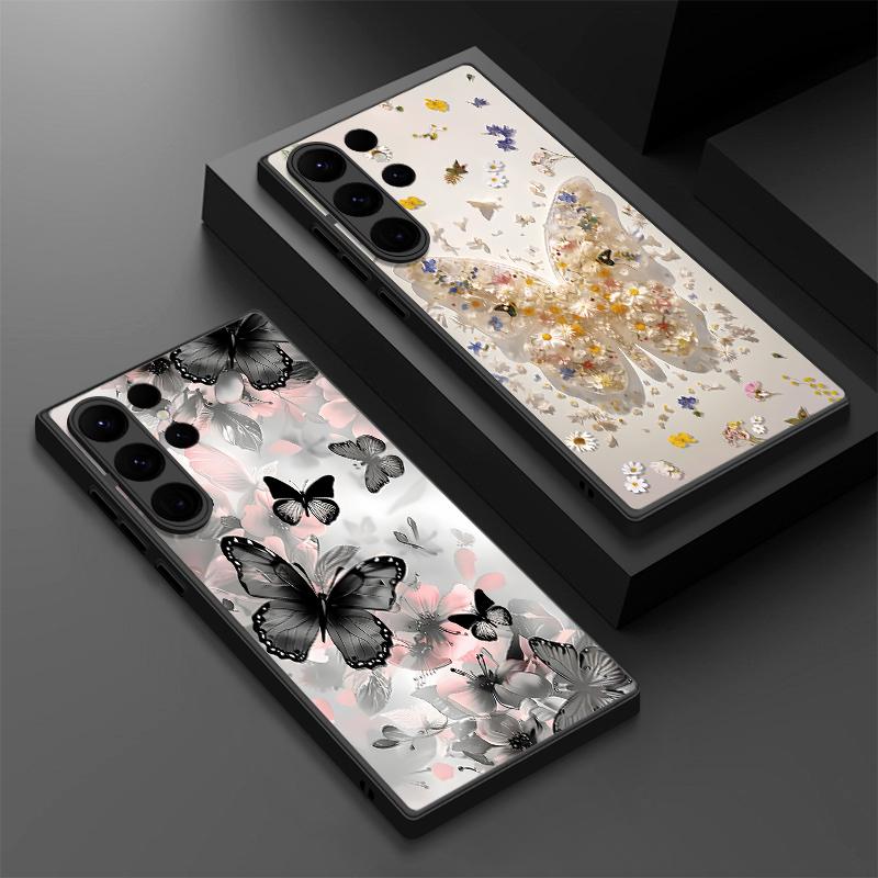 Butterfly Flowers Pattern Magnetic Phone Case For Samsung Galaxy S26 S25 S24 S23 S22 Ultra Plus S25 S24 S23 FE TPU PC Back Cover