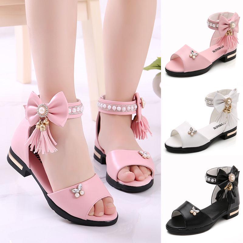 Girls' Summer Princess Sandals 2025 - Korean Style Roman Soft Sole for Middle & Big Kids