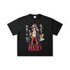 260 GSM Doppelgarn 32er Zählart 100% Baumwolle Einteiliges V79 Luffy Film Red Print Unisex Schweres Baumwoll-T-Shirt