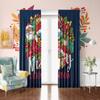 2 sztuki - Dekoracja świąteczna zasłona z nadrukiem - Materiał poliestrowy - odpowiednia do sypialni, salonu, gabinetu