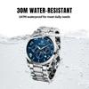 BY BENYAR Wristwatch Men's Chronograph Silver Blue
