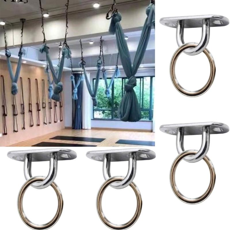 4Pcs Stainless Steels Pad Eye Plate Marine Hardware Hook Heavy Duty Ceiling Hook Half Opening Staple Hook Enduring