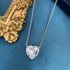 Gica Gema High Carbon Diamond Necklaces 925 Sterling Silver Heart Shape Pendant Unique Design Romantic Fine Jewelry Wedding Party Gifts New Trend