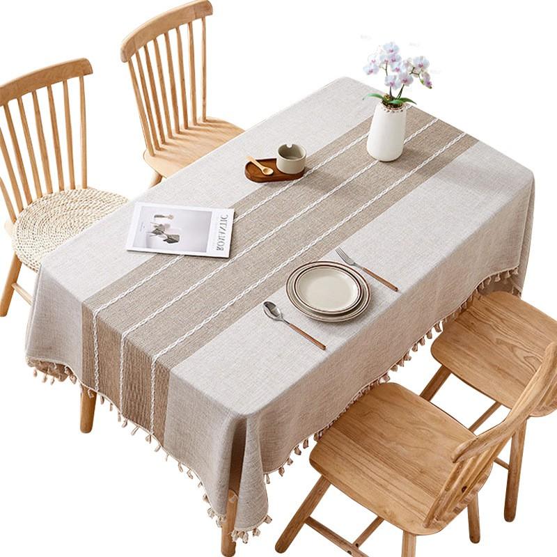 Modern Minimalist Cotton Linen Blend Tablecloth Dining Table Coffee Decorative Rectangular Cover