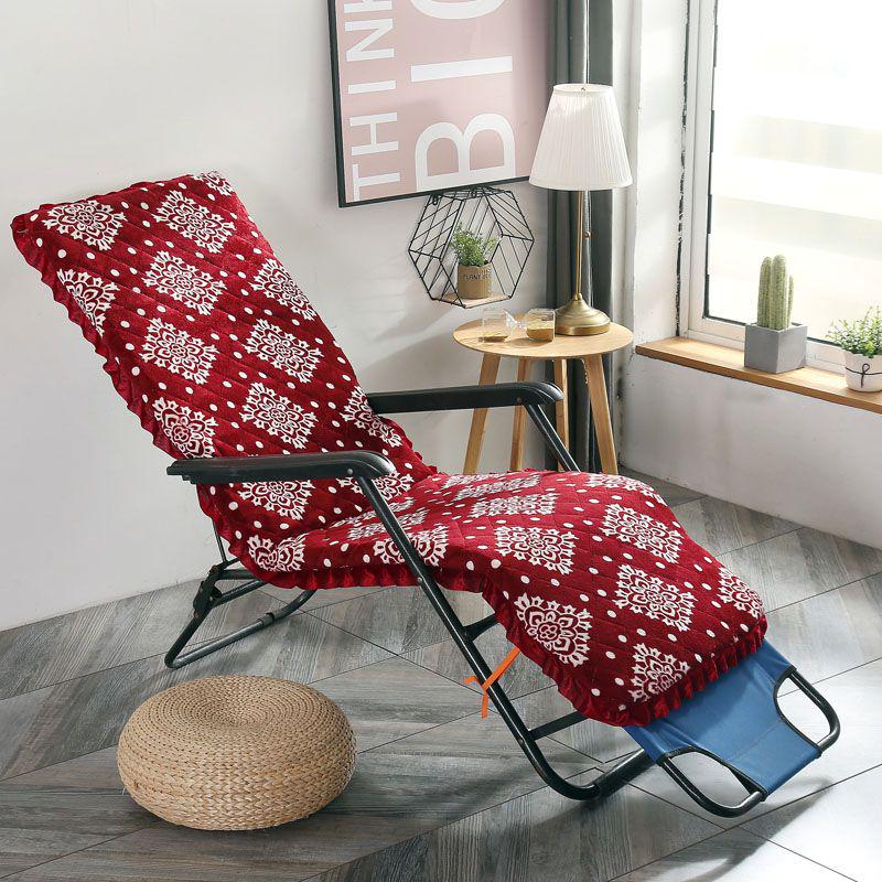 

Фланелевая моющаяся подушка для шезлонга, толстая, с цветочным принтом, для шезлонга, коврик для патио Red Lattice,150*52cm/59*20in