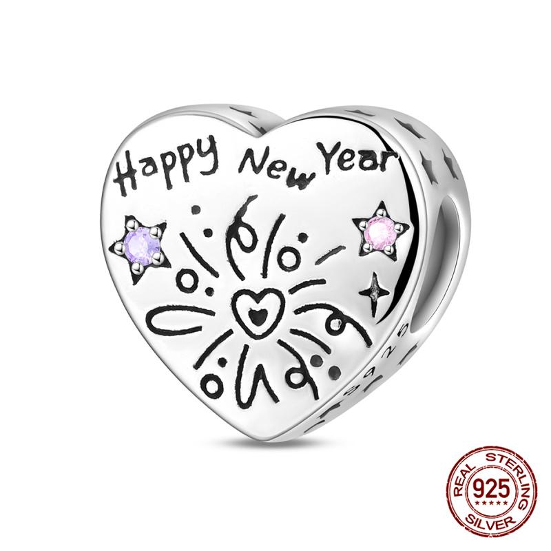 

925 Silver Christmas Tree Charms Beaded Bracelet DIY Jewelry Making Women Gift 3mm Fit Original