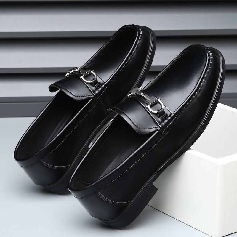Men's Spring Breathable Foot Cover Casual Leather Shoes Non-slip Business One-pedal Formal Leather Shoes Men's Versatile Doudou Shoes