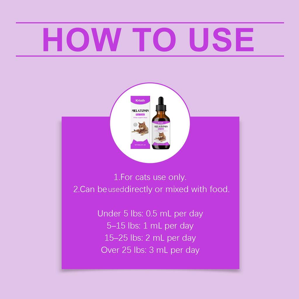 Kriath Krople do Pielęgnacji Zdrowia Zwierząt 60ml: Delikatne składniki łagodzą koty, wspomagają sen, wzmacniają odporność i zwiększają energię.