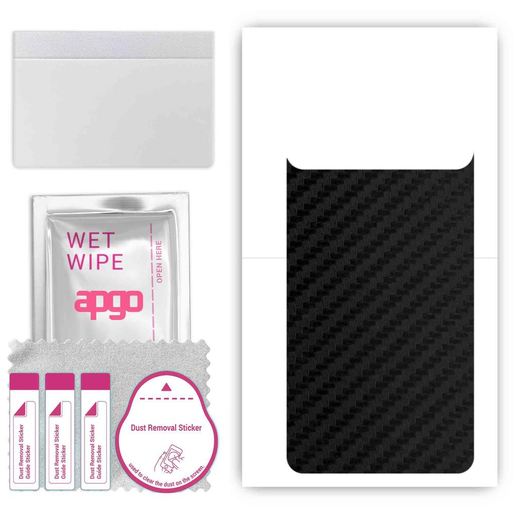 apgo Protective Skin Sticker for the Back Compatible with Tecno Spark 8 Pro, Wrap Film, Foil, Vinyl - Pattern Carbon Black