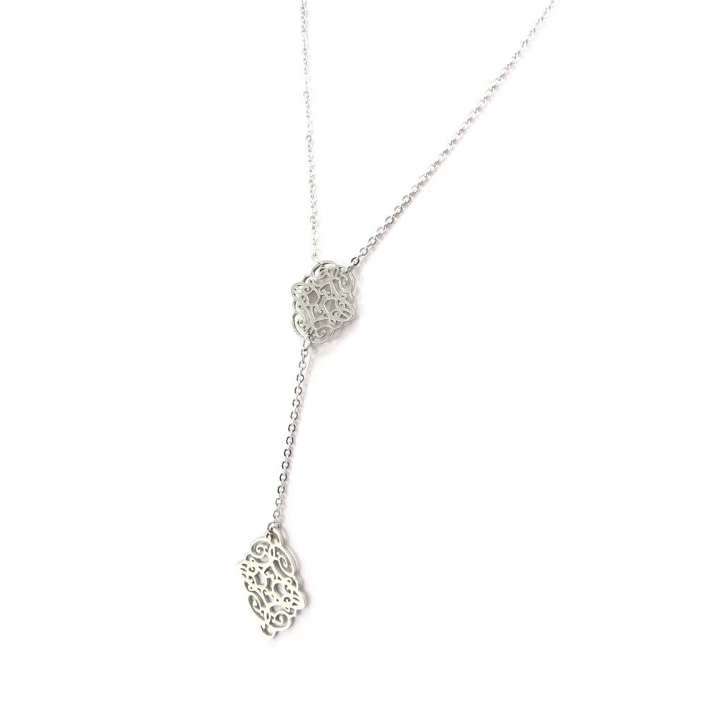 Les Trésors De Lily [K4164] - Silver 'Carmen' Steel Necklace - 11.5x2. 7cm