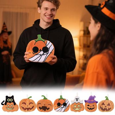 Serviette à suspendre Citrouille d'Halloween, Épaisse et Absorbante en Polaire Corail