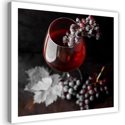 Impresión en lienzo, Una copa de vino y uvas