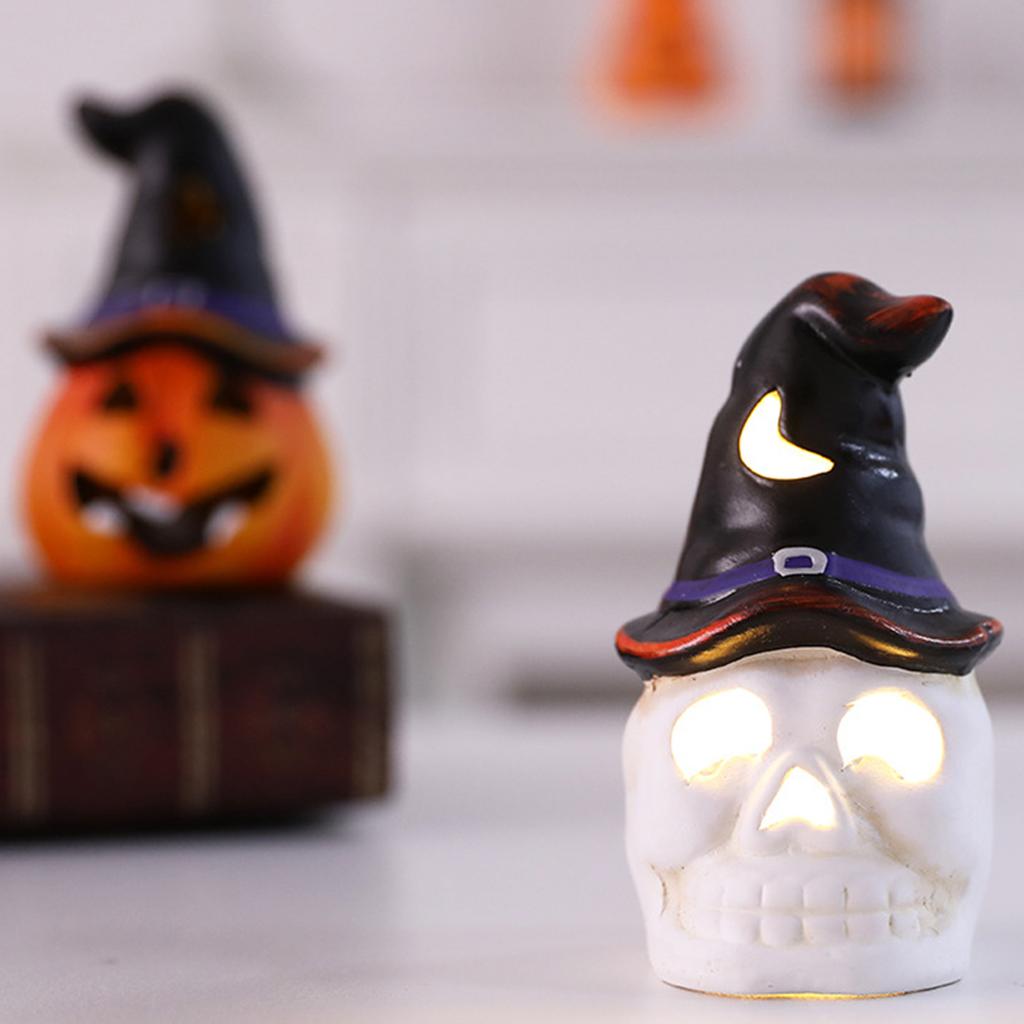 Glowing Ceramic Pumpkins with LED Light Battery Operated Pumpkins Night Light For Halloween Party Tabletop Centerpieces
