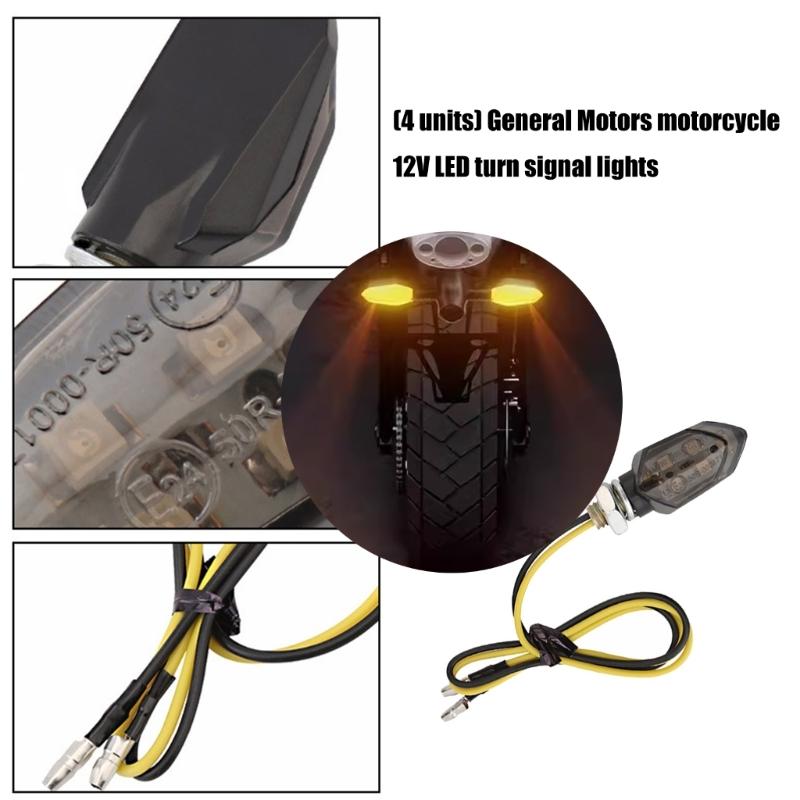 Upgrades Bright LED Motorcycle Indicator Lights 12V Universal Fit Weatherproof ABS Housing for Cruiser Sports Bikes