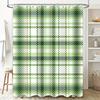 ~O~Green Plaid Shower Curtain Home Decor Bathroom Accessories Waterproof Bath Rug Set for Kids Room Decoration 180x270cm (6ft)