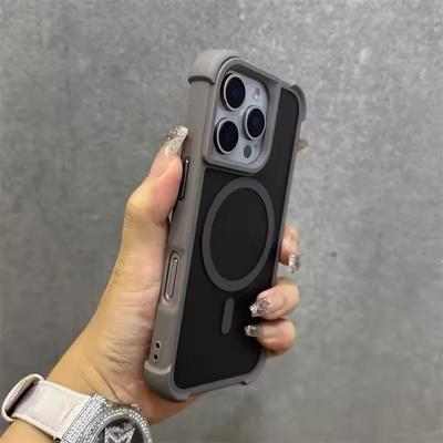 Funda magnética de lujo mate anticaídas a prueba de golpes para iPhone 16, 15, 14, 13, 12 Pro Max, carga inalámbrica para cubierta Magsafe