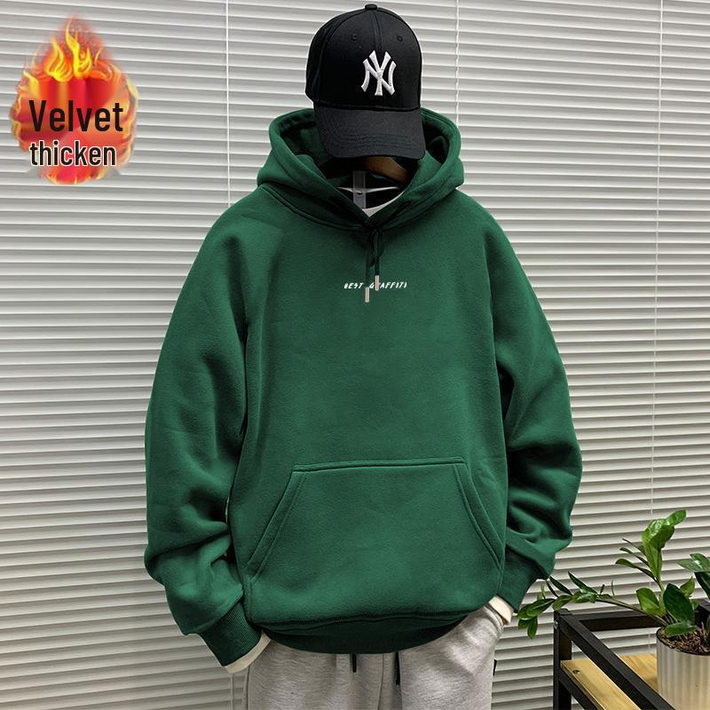Herbst/Winter Neu Herren Amerikanischer Stil Kapuzenpullover Hoodie mit Samtfutter