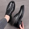 Brogue Men's Leather Shoes Business Formal British Carved Men's Leather Shoes Lace-up Breathable Trendy Oxford Shoes