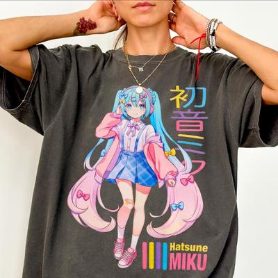Comfort Colors Hatsune Miku Shirt, Vocaloid Tshirt, Hatsune Merch, Anime Tee
