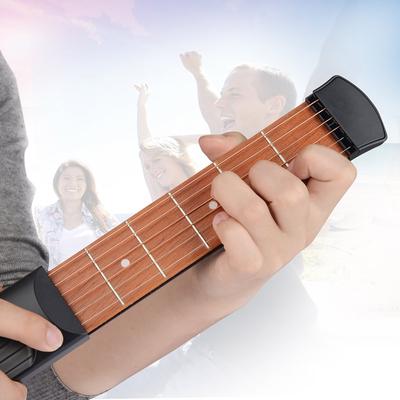 NEW Portable Pocket Guitar Practice 6 Tuning Instructors Pocket Guitar Beginner String and Chord Instructor Practice Tools