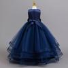 Girls Party Evening Dress Skirt Flower Mesh Tutu Middle and Big Kids Long Christmas Performance Costume 632 Children's Princess