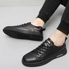 Casual Men'S Shoes Fashion Newest Split Leather Shoe Men White Driving Flats Breathable Comfortable Outdoor Loafers Male 2022 Trend