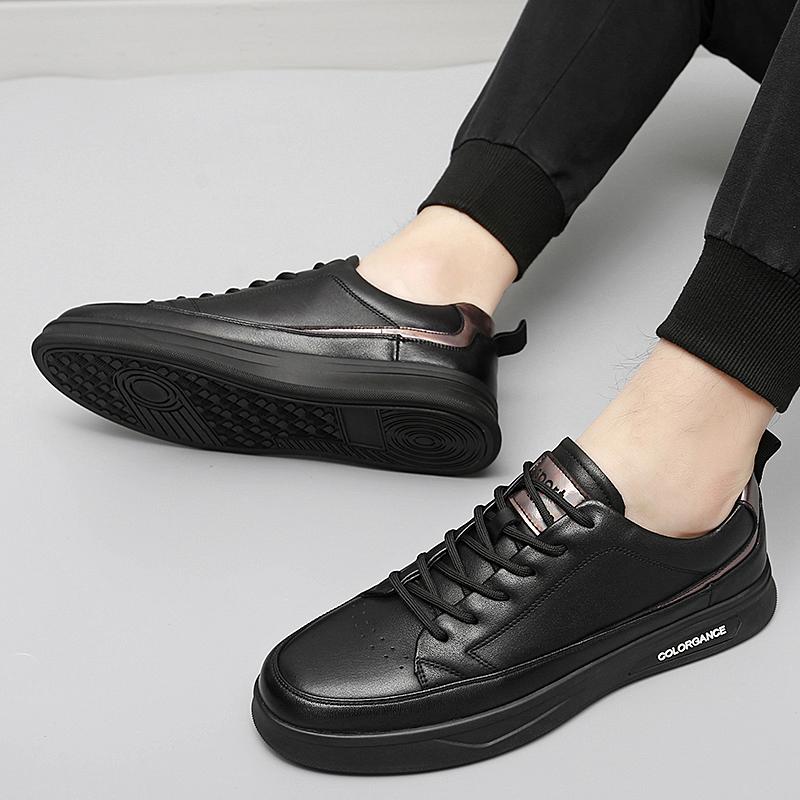 Casual Men'S Shoes Fashion Newest Split Leather Shoe Men White Driving Flats Breathable Comfortable Outdoor Loafers Male 2022 Trend