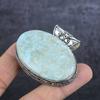 Natural Larimar Gemstone Handmade 925 Sterling Silver Jewelry Pendant 1.85" L7M53
