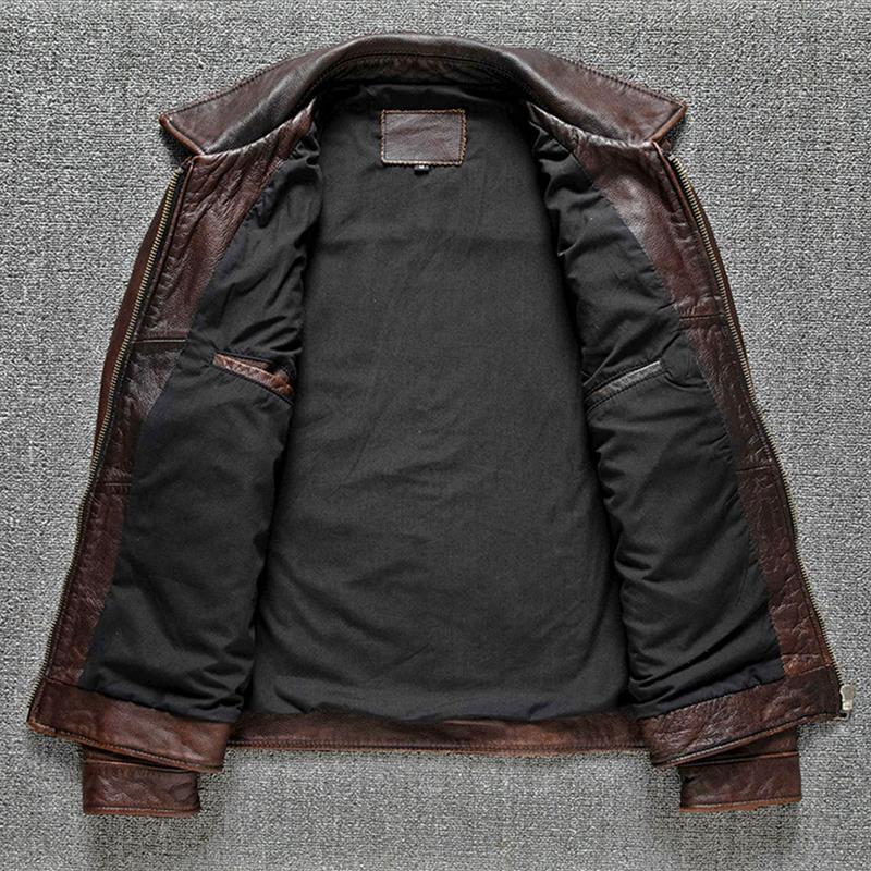 Heavy Industry M65 Jagd Rindslederjacke Herren Werkzeug Vintage Rot Braun Echtleder MäntelÜbergröße