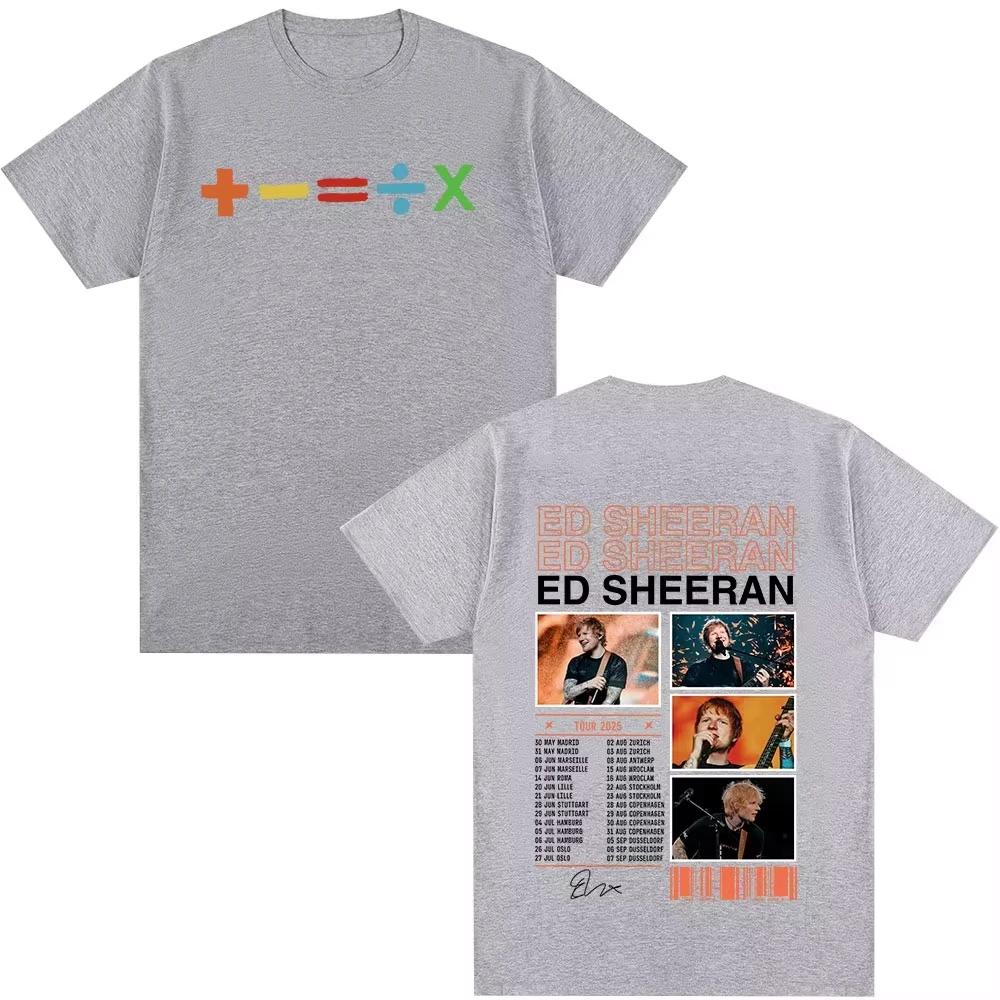 Ed Sheeran Tour 2025 Print T-shirt Men Women Clothing Fashion Hip Hop T Shirts Casual Cotton Short Sleeve T Shirt Top Streetwear