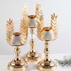 Candle Holder Gold Ornament for Dinner Wedding Desktop Anniversary Decoration