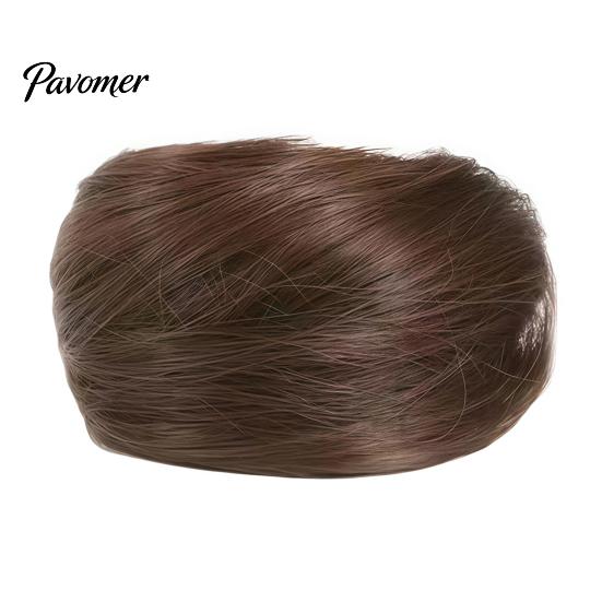 Natural Looking Bun Extension Women Hairpiece with Hair Tie, Straight Instant Volume Extension, Synthetic Updo Chignon Ponytail Scrunchies Scrunchie