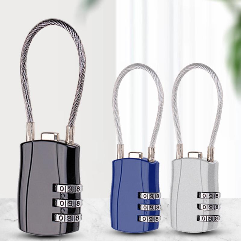 Mini Helmet Lock Anti-Theft 3 Digit Password Mtb Road Bike Locks For Scooter Motorcycle Portable Cycling Bicycle Cable Lock