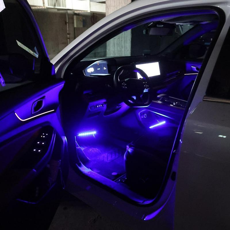 USB Auto Ambientebeleuchtung 1-zu-2 Mehrfarbige LED Innenraum Stimmungslicht Kit für Fußraum Armaturenbrett Plug Play Dekorative Beleuchtung für SUV