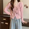 Women S Sweet Round Neck Knit Cardigan Short Sweater Outerwear