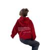 Unisex Oversized Hooded Pullover Fleece Sweatshirt With Letter Print Kangaroo Pocket