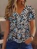 Leopard Butterfly 3D Print T-Shirts Women's Streetwear Short Sleeve V-Neck T Shirt Casual Tops Y2k Harajuku Tees Female Clothing