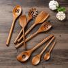 Wooden Utensil Set Nonstick Comfort Grip Wooden Spatula Set Safe Natural Healthy Kitchenware For Mixing Serving Home Family