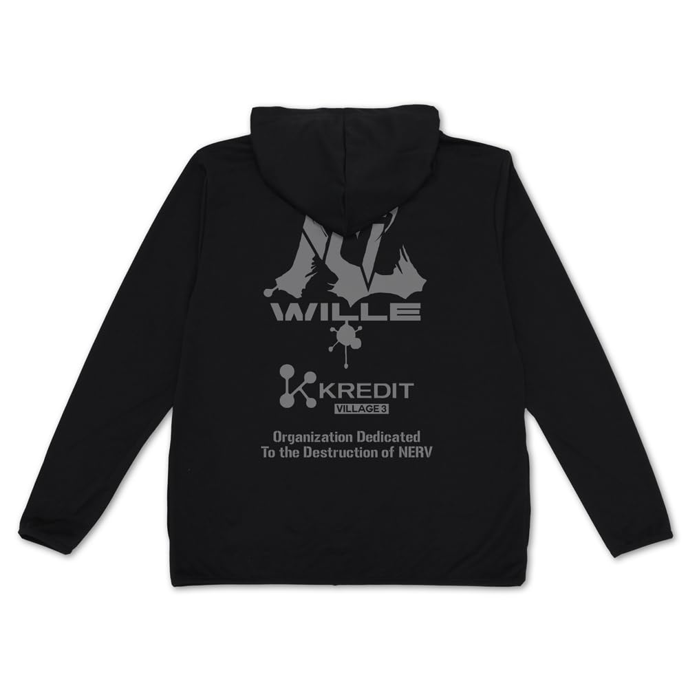 [Official] COSPA EVANGELION WILLE & KREDIT Lightweight Dry Hoodie BLACK Size L